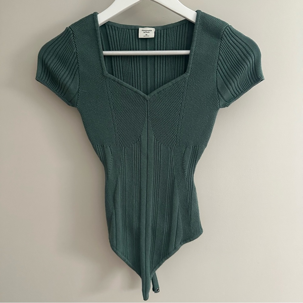 Abercrombie Short-Sleeve Sweetheart Sweater Bodysuit